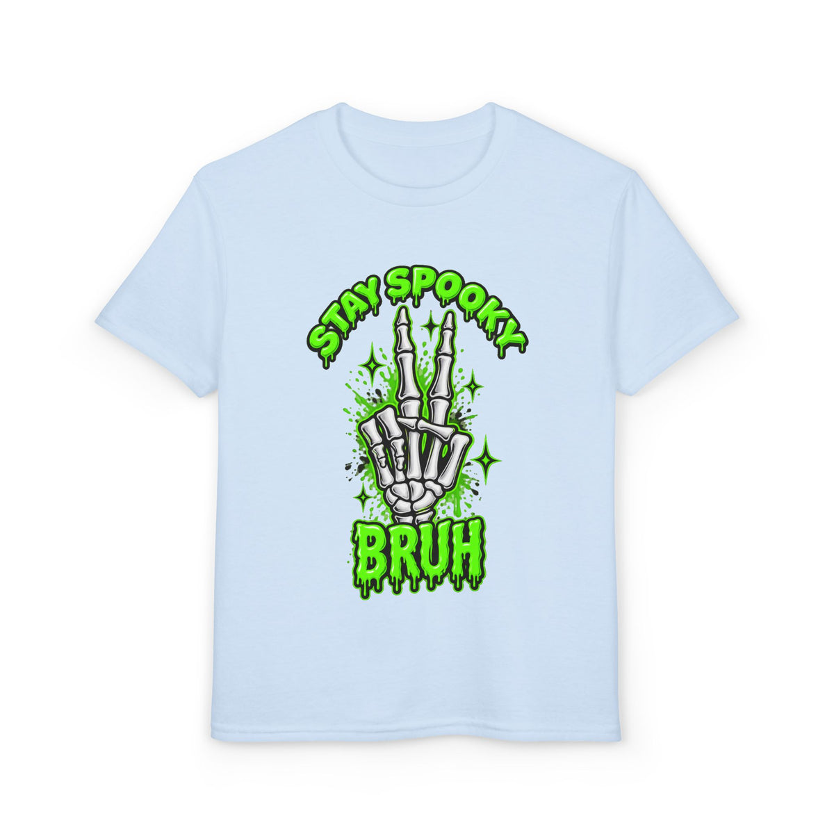 Stay Spooky Bruh T-Shirt | Skeleton Hand Halloween Graphic