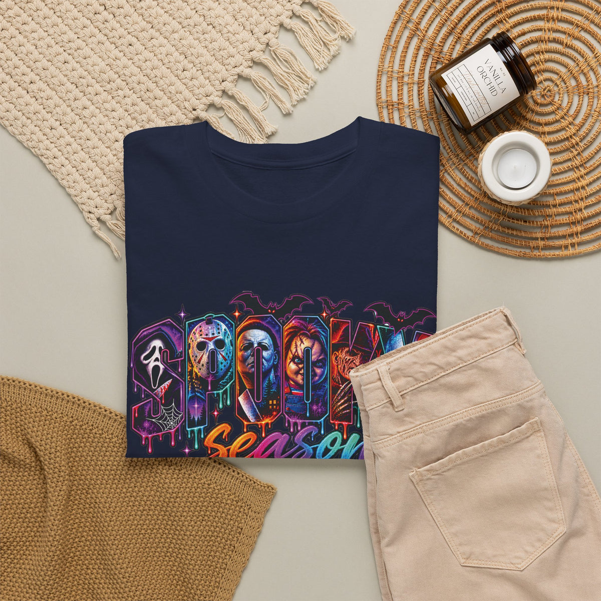 Horror Mask Graffiti Tee | Spooky Season Halloween Slasher Skull Vampire Werewolf