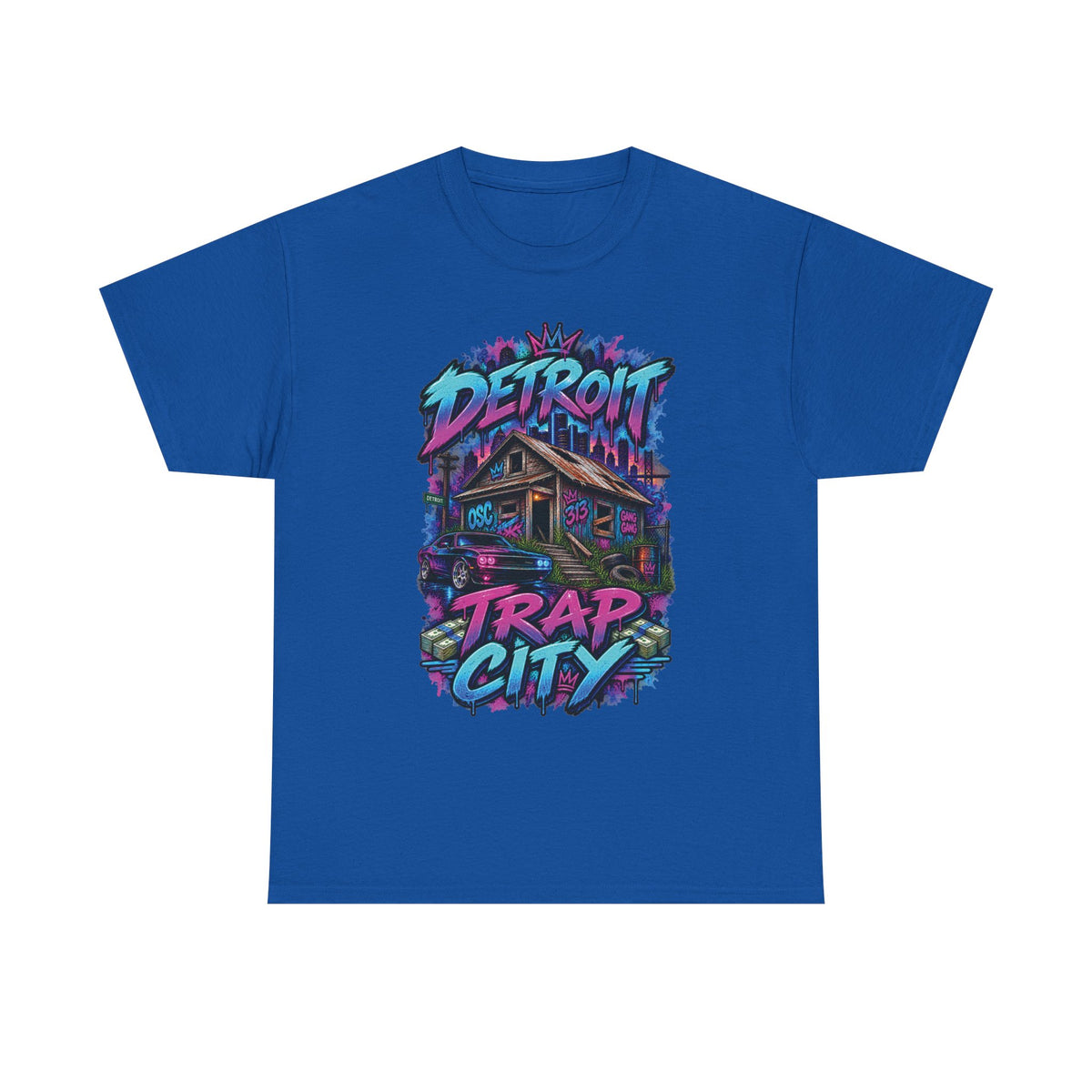 Detroit Trap City Tee | Urban Graffiti Streetwear, Neon Hip Hop Design