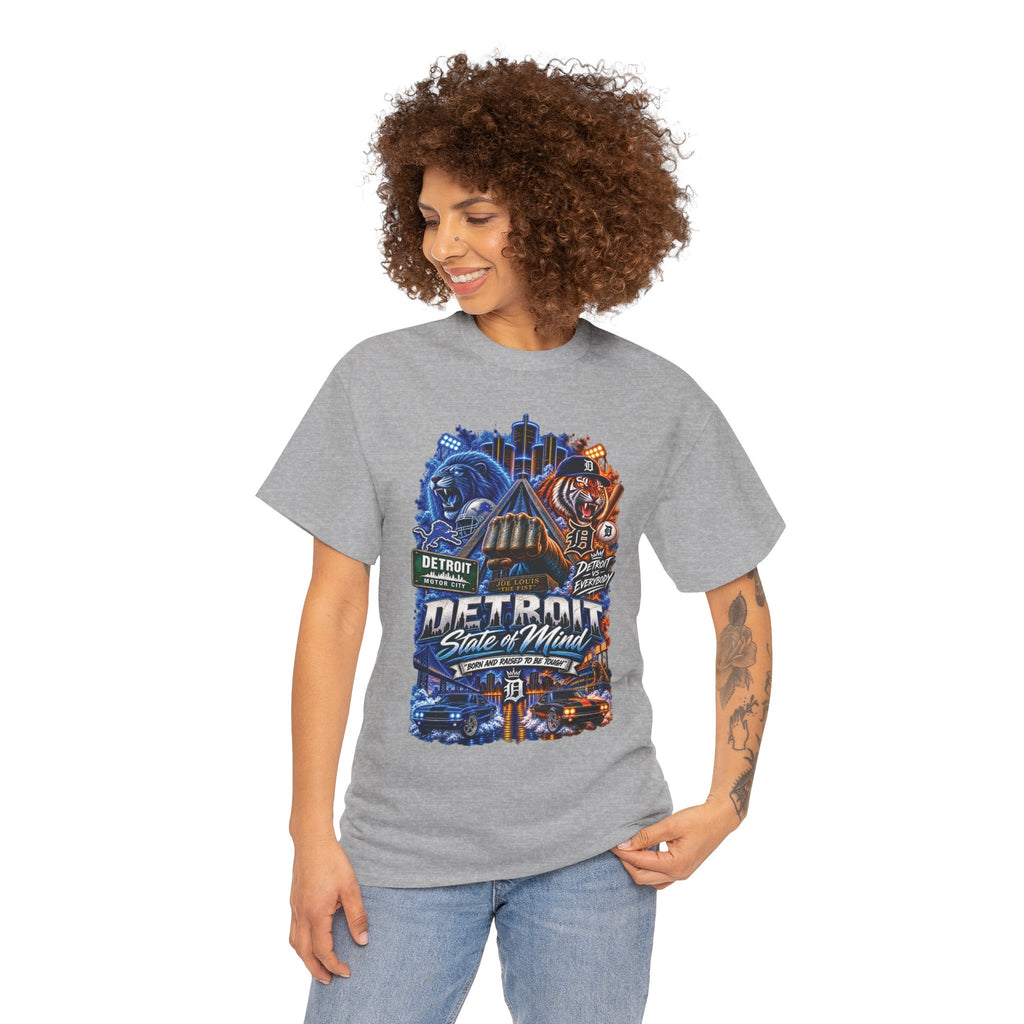 Detroit State of Mind T-Shirt | City Skyline, Motor City Collage