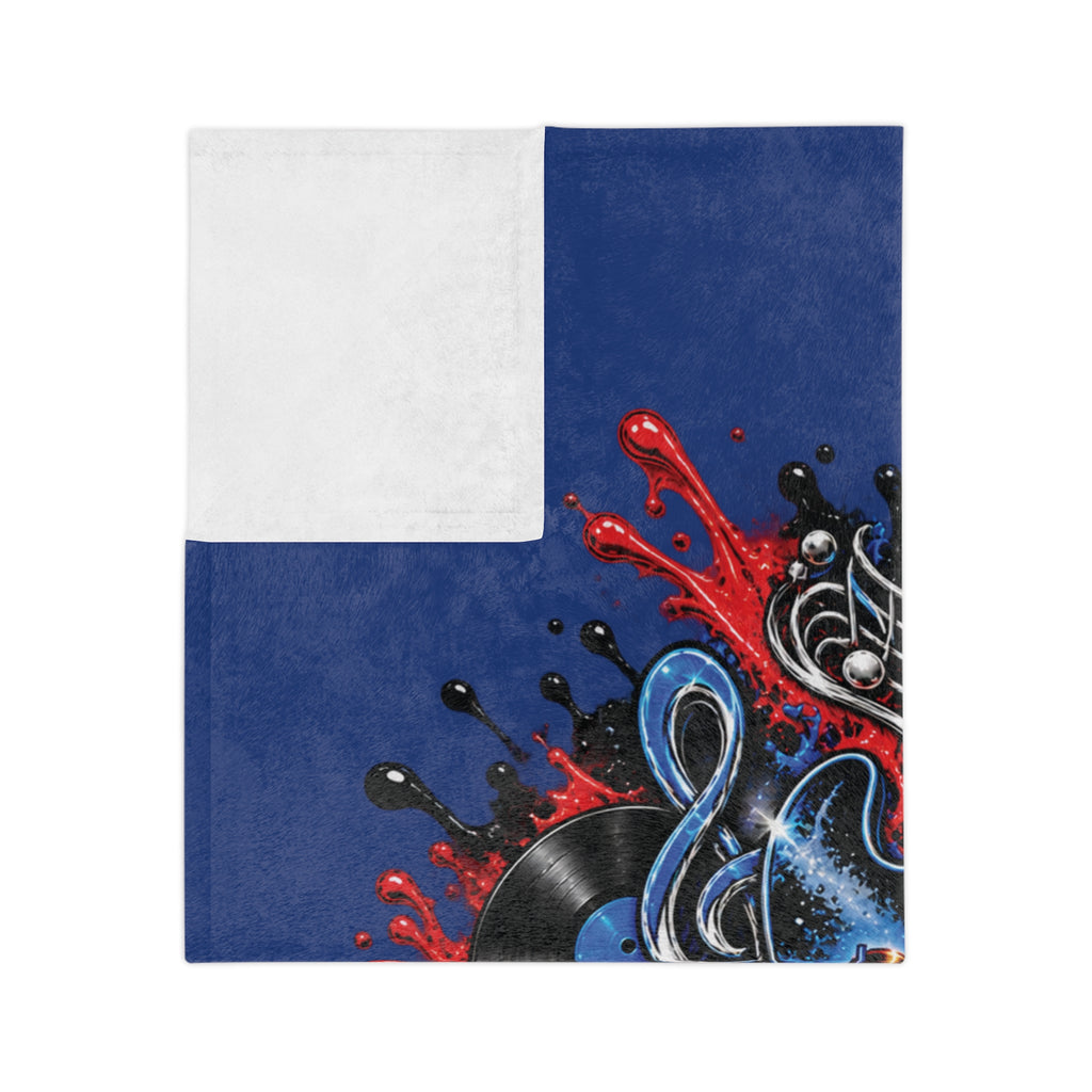 Detroit Rock City 313 graphic Velveteen Blanket | Guitar Skyline Music design