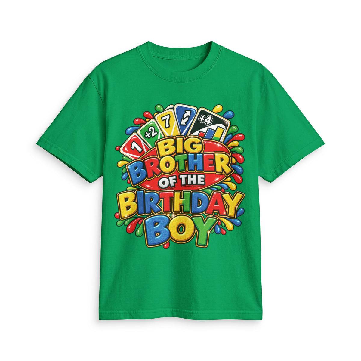 Big Brother of the Birthday Boy T-Shirt | Colorful Game Card Party Design