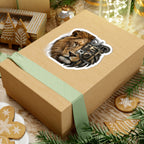Lion Half-Mechanical Face Kiss-Cut Sticker | Realistic Lion Illustration