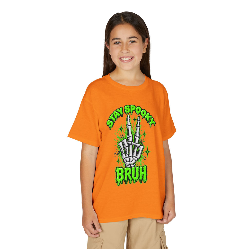 Stay Spooky Bruh T-Shirt | Skeleton Hand Halloween Graphic