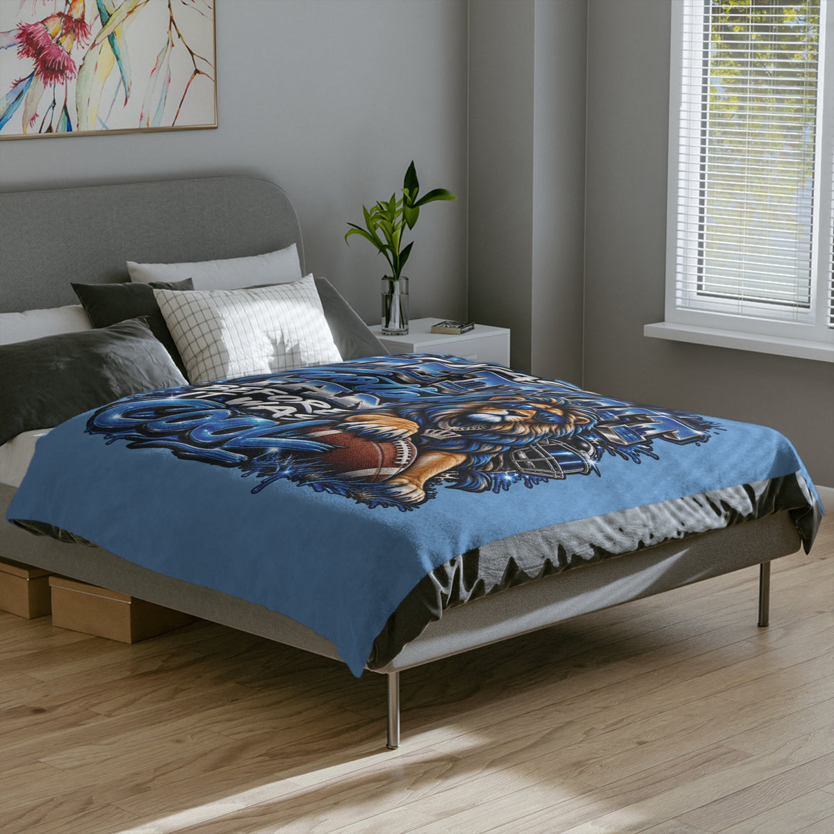 Detroit Football Lion Blanket | I Was a Detroit Football Fan Before It Was Cool velveteen
