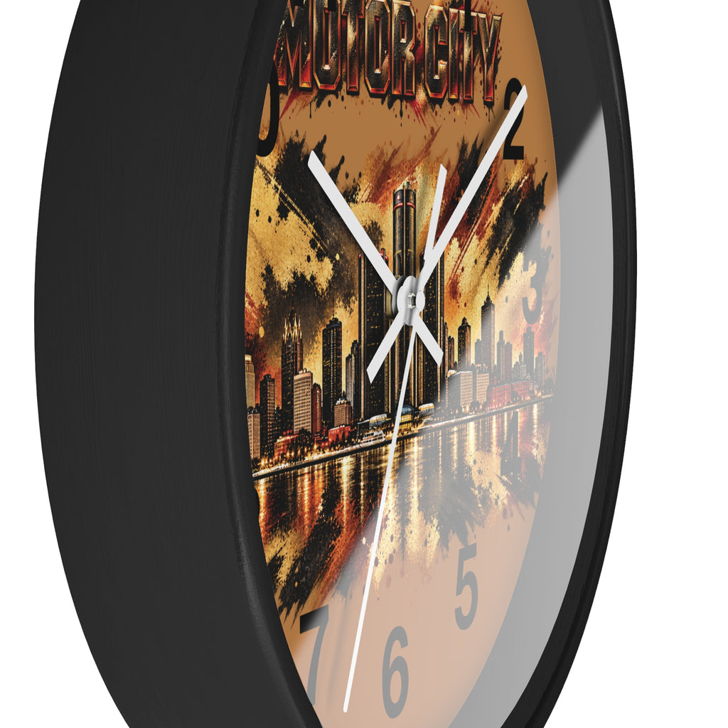 Motor City Detroit Skyline Wall Clock