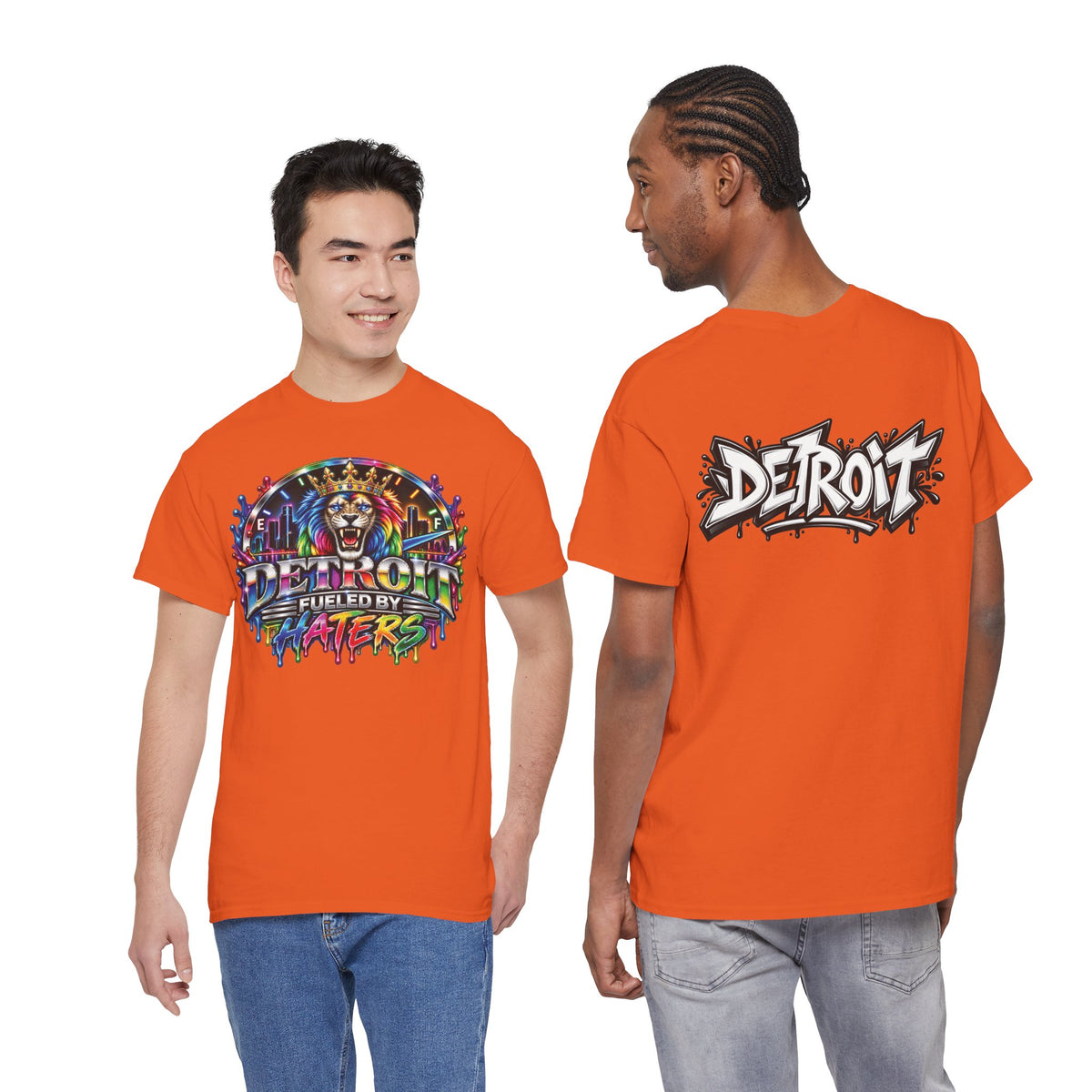 Detroit Lion Graffiti tee | Colorful Drip Lion Detroit Tee