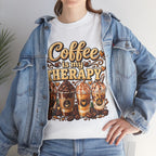 Coffee Is My Therapy T-Shirt | Coffee Cups Illustration, Cozy Beverage Tee
