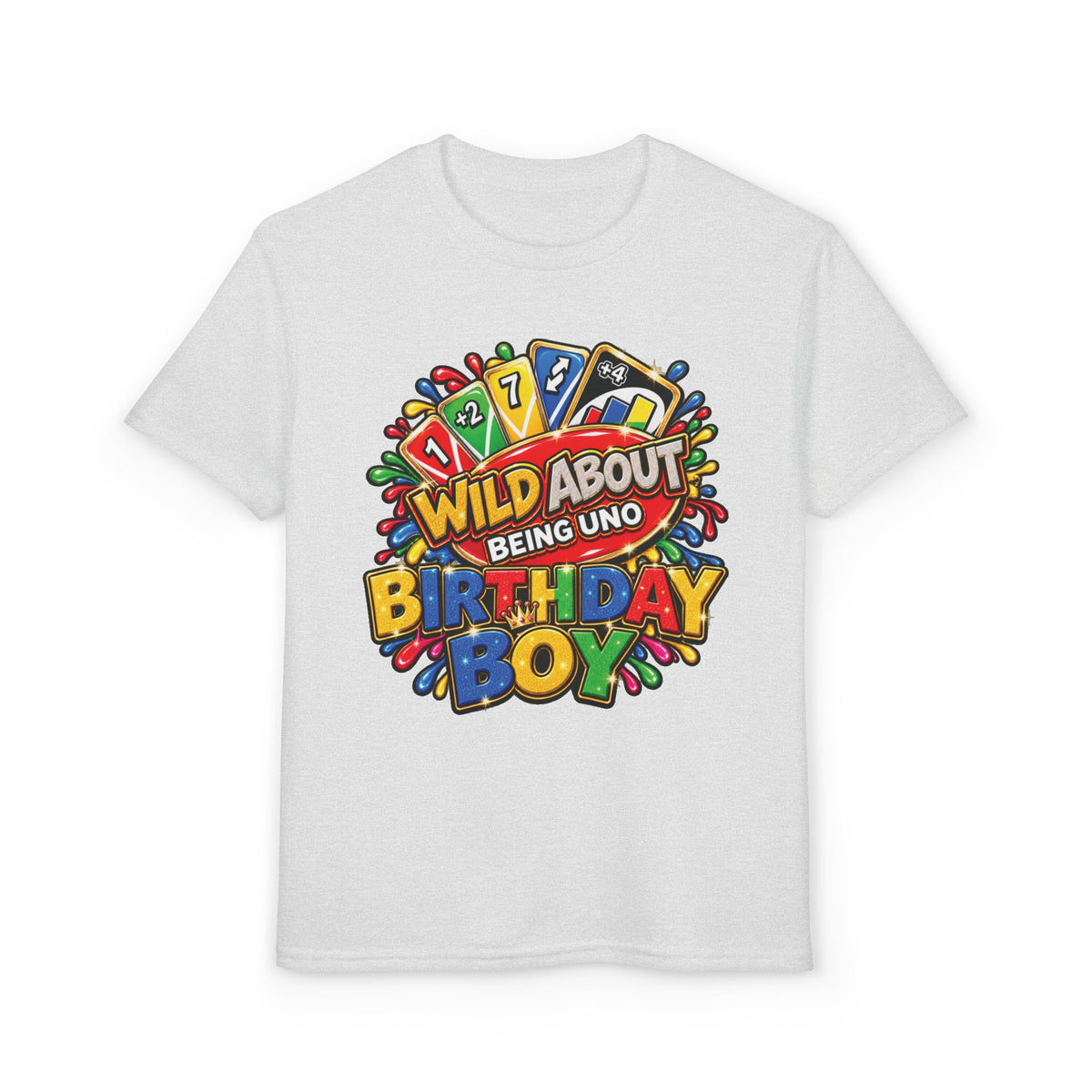 Wild About Being UNO Birthday Boy T-Shirt | Personalized Backprint