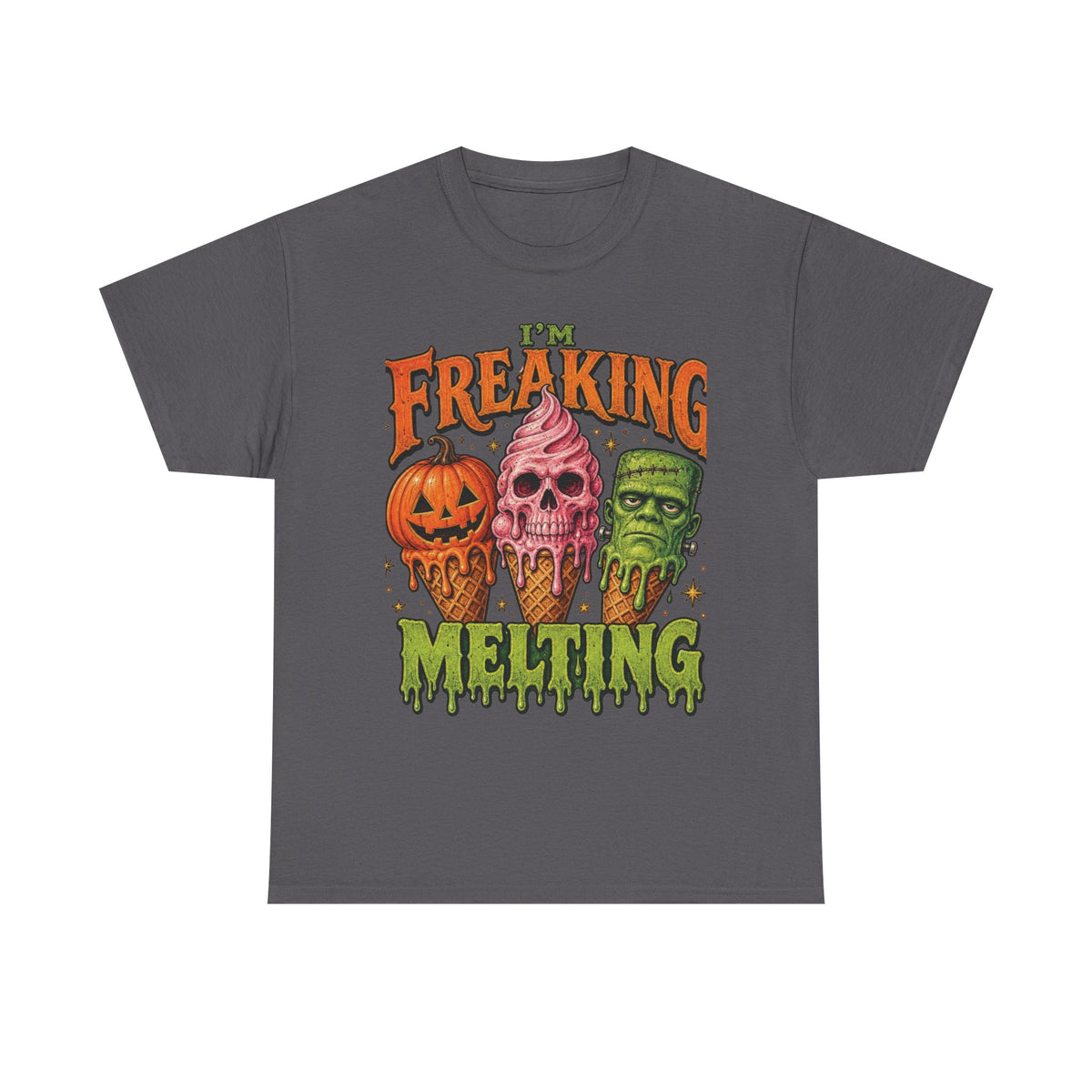 I'm Freaking Melting Halloween Tee | Melting Pumpkin Skull Frankenstein Ice Cream