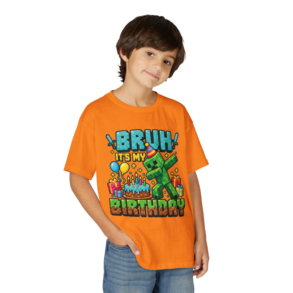 Bruh It’s My Birthday Minecraft-Inspired Youth T-Shirt