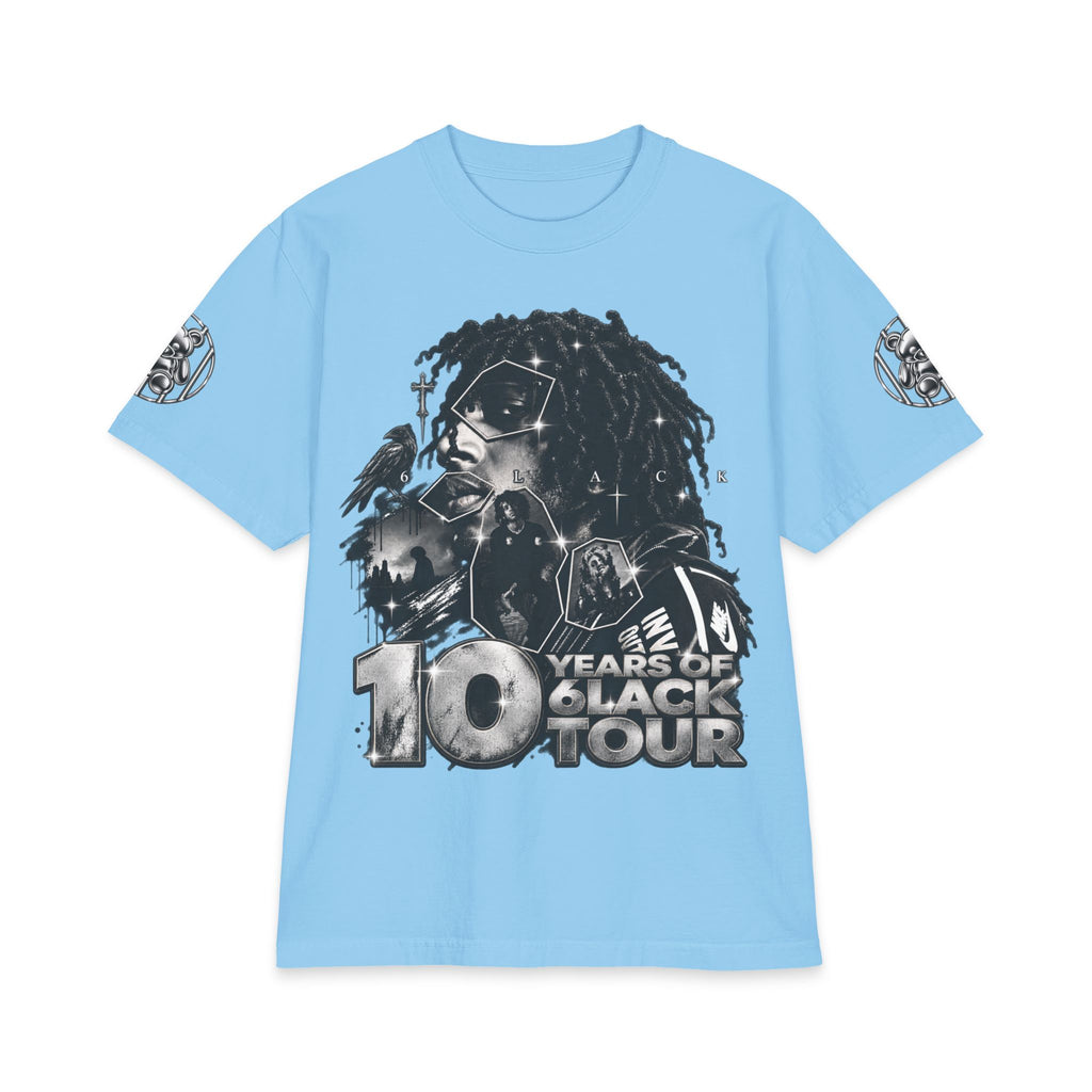 10 Years of 6lack Tour graphic T-Shirt | Number 6 back design