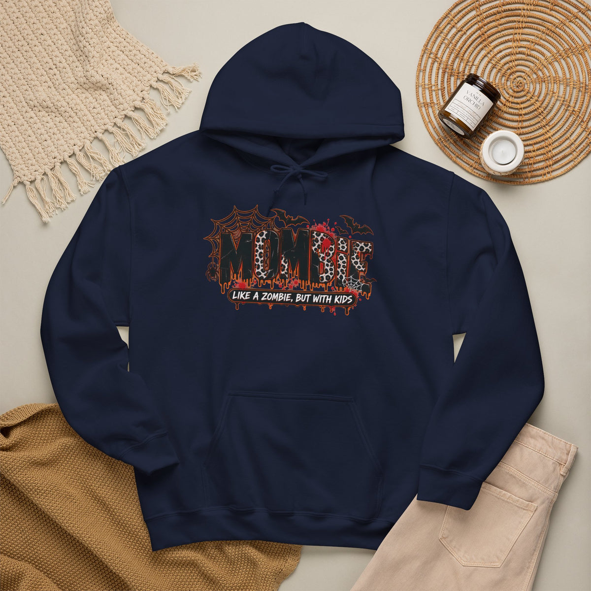Mama Halloween Hoodie | spiderweb bats leopard print, spooky family mom sweatshirt