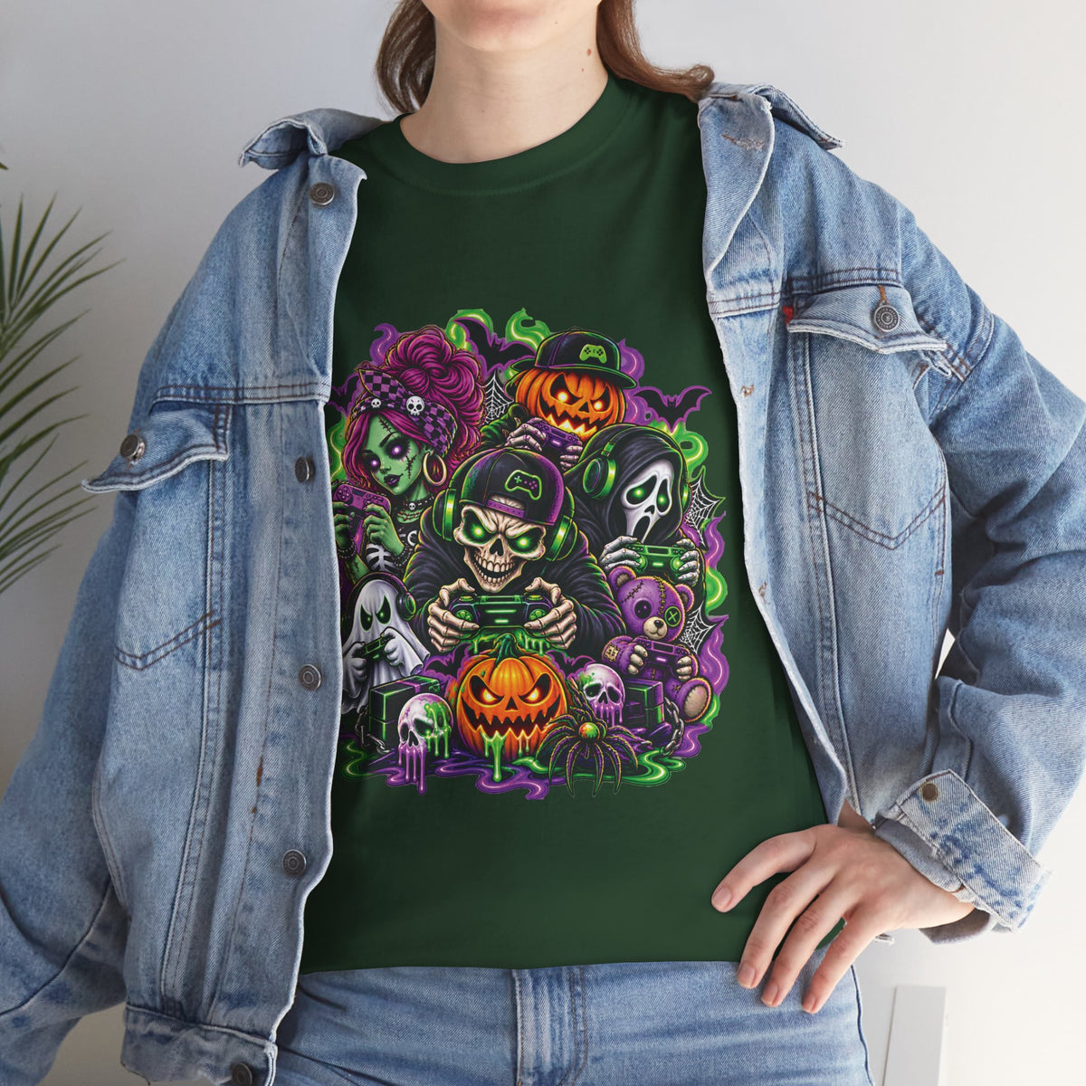 Spooky Halloween Monsters T-Shirt | Pumpkin, Ghost, Witch, Skeleton