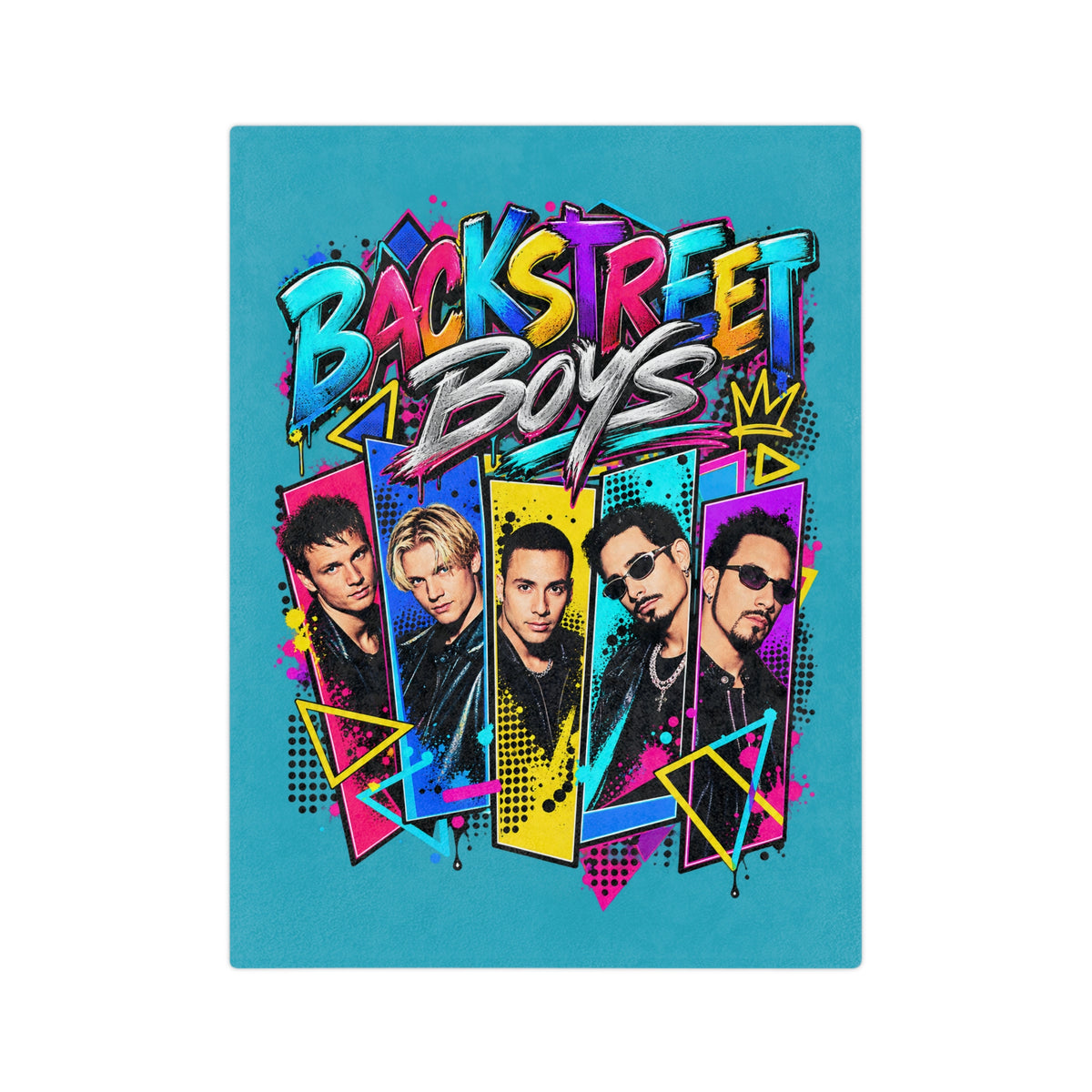 Backstreet Retro Pop Band Graphic Blanket | Velveteen Microfiber Blanket