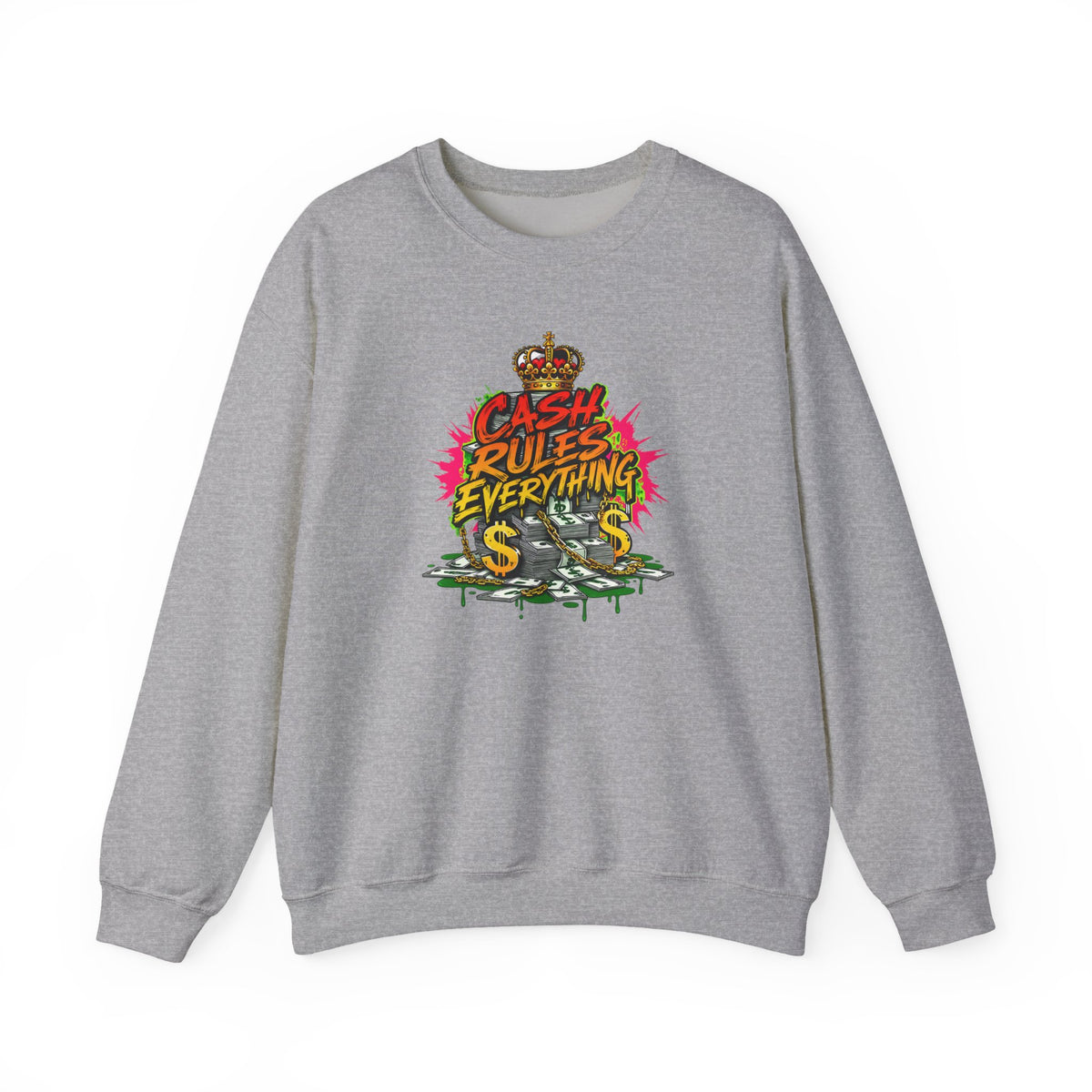 Cash Rules Everything Around Me Crewneck Sweatshirt | Streetwear Money Graphic