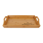 Wedding Personalized Engraved Bamboo Serving Tray | Custom Name Established Date