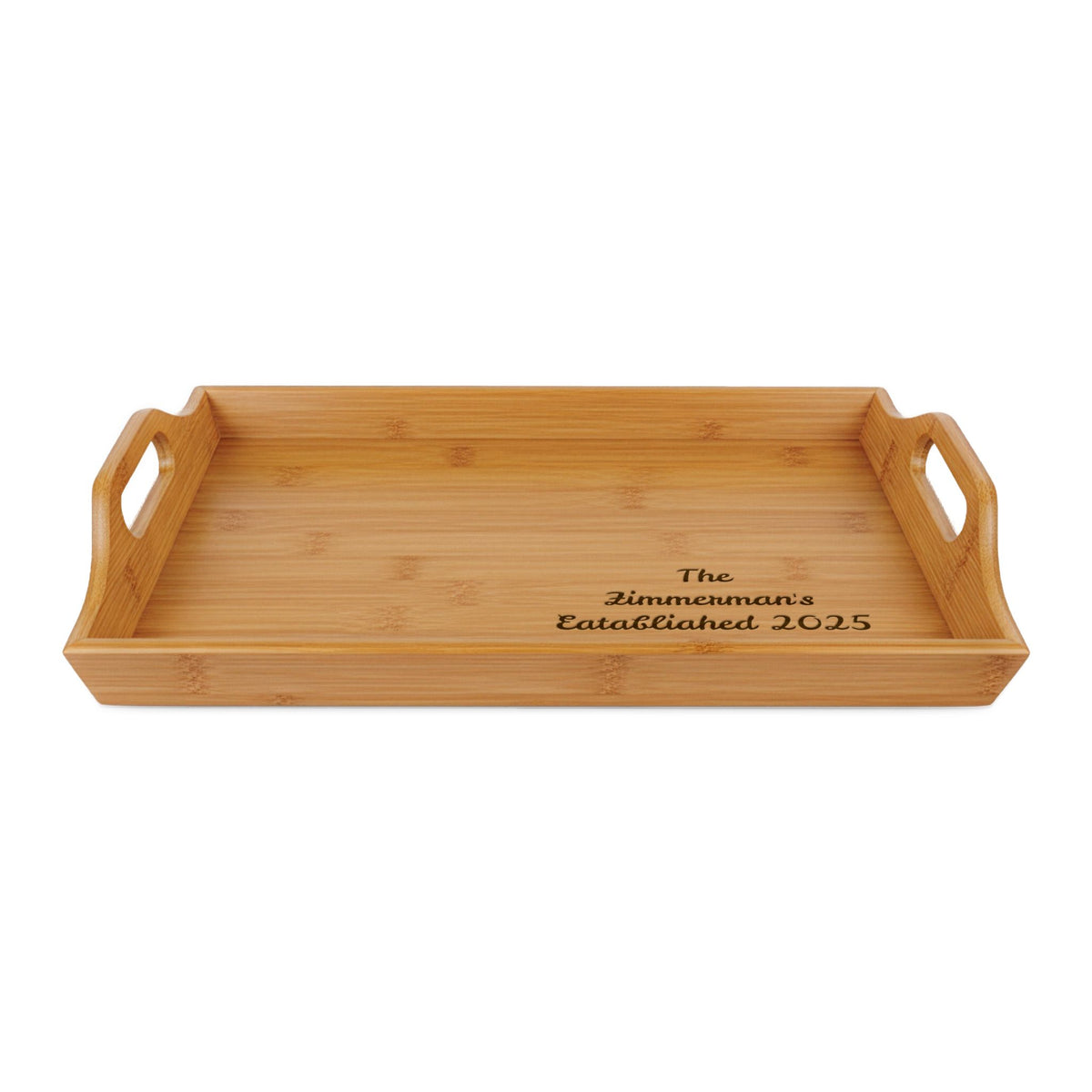 Wedding Personalized Engraved Bamboo Serving Tray | Custom Name Established Date