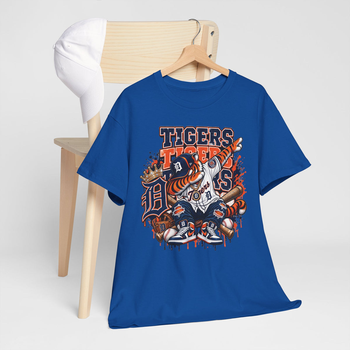 Detroit Tigers Mascot Baseball Tee | Vintage Tiger Batter Design