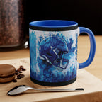 Blue Football Helmet Lions Mug | 11oz Accent Ceramic Mug