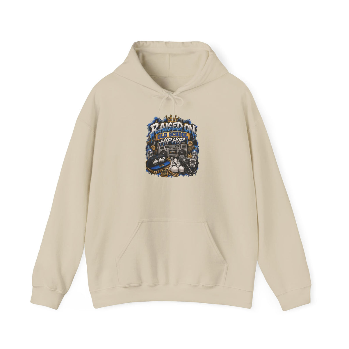 Raised On hip hop Hoodie | Vintage Guitar Skull Band Design