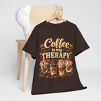 Coffee Is My Therapy T-Shirt | Coffee Cups Illustration, Cozy Beverage Tee