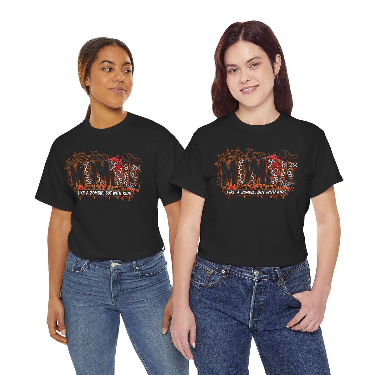 Mombie Mom T-Shirt | Halloween mom tee, spooky bats and cobwebs