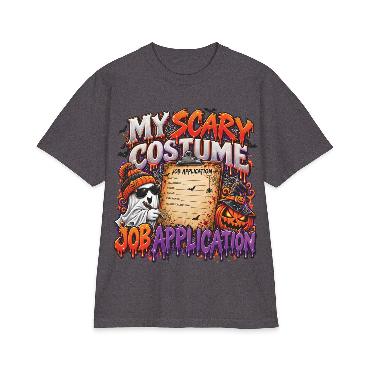 My Scary Costume Job Application T-Shirt | Halloween Ghost Pumpkin Design