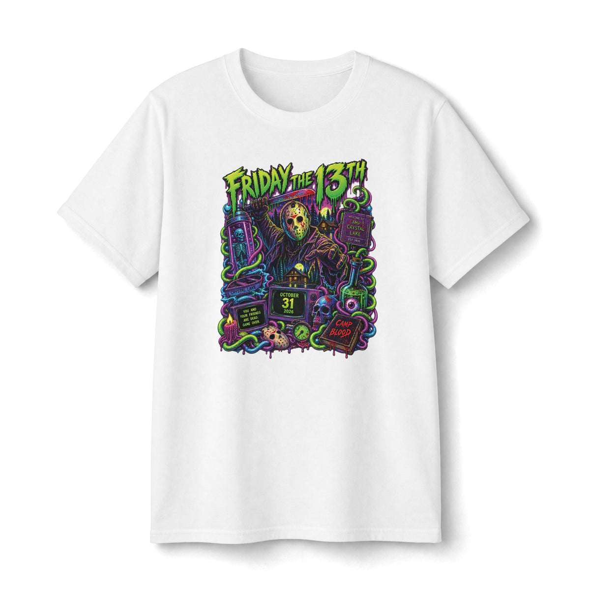 Friday the 13th Horror Movie Tee | Jason Mask, Slasher Graphic
