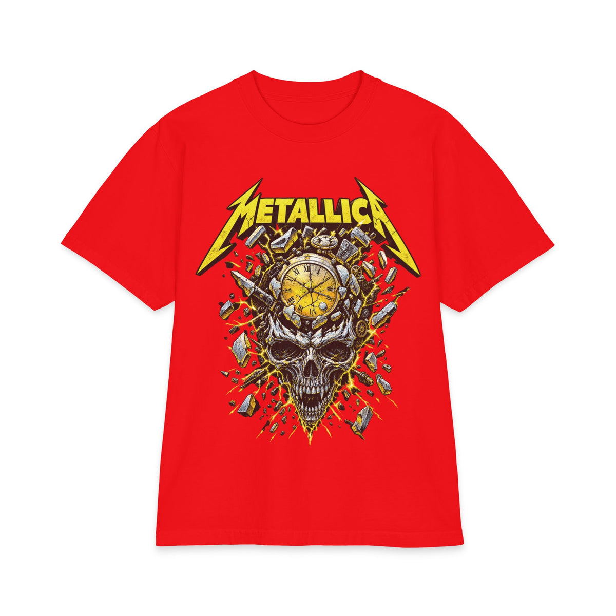 Metallica Skull Clock T-Shirt | Rock Band Graphic Tee