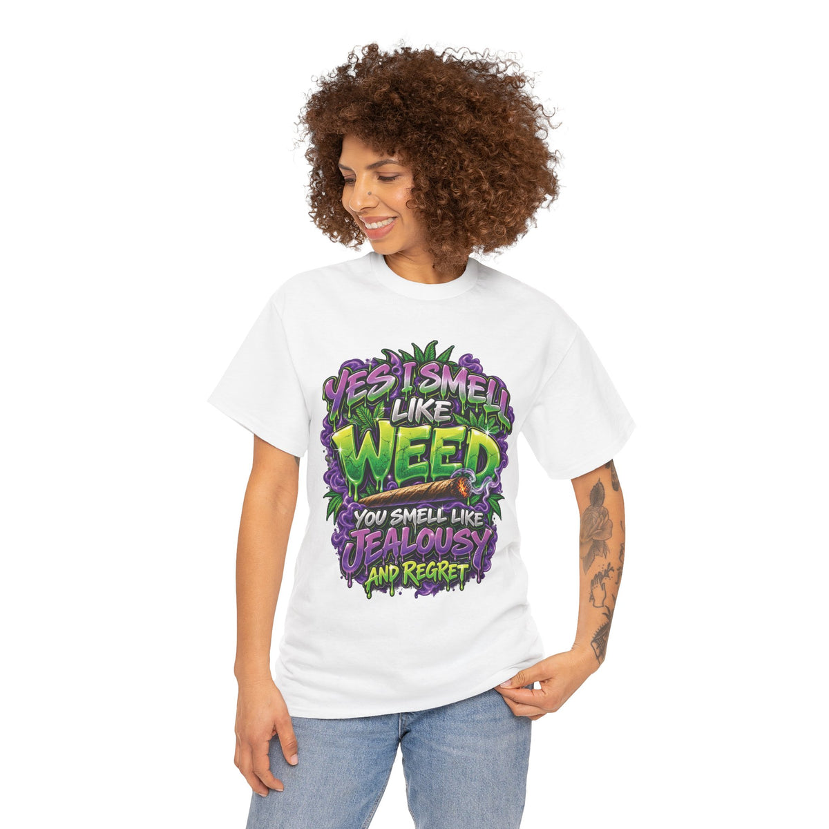 You Smell Like Weed T-Shirt | Cannabis Graphic Tee, Funny Stoner Slogan