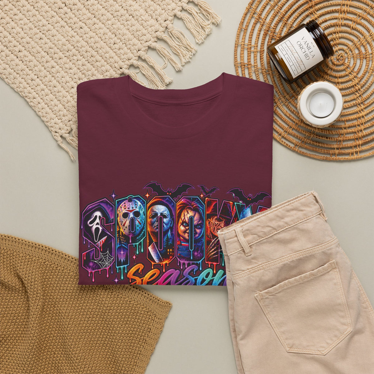 Horror Mask Graffiti Tee | Spooky Season Halloween Slasher Skull Vampire Werewolf