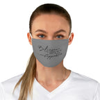 Believe in Yourself Script Fabric Face Mask | Motivational Quote, Grey