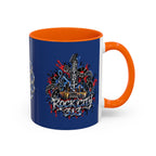 Detroit Rock City 313 Blue Accent Mug | Cityscape Guitar Graffiti Design