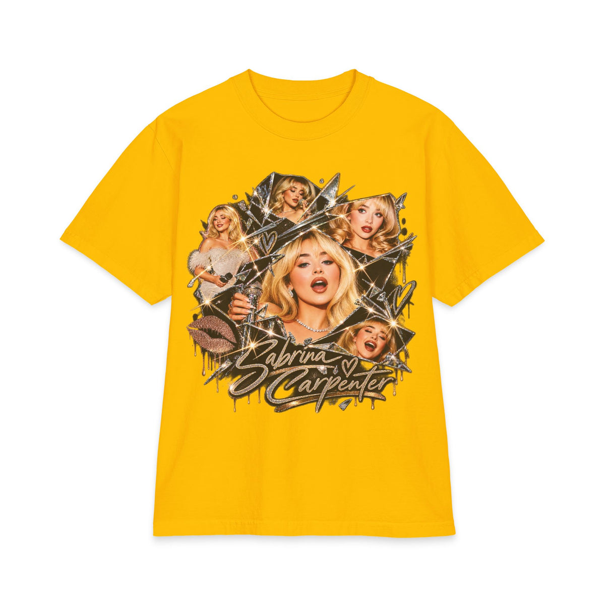 Sabrina C Collage Pinup Portraits T-Shirt | Retro Lip Print Tee