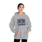 Different Is Beautiful hoodie | colorful graffiti text, stars & flowers