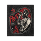 Posty Malone Singer Illustration Velveteen Blanket | Music Portrait, Tattoo Art
