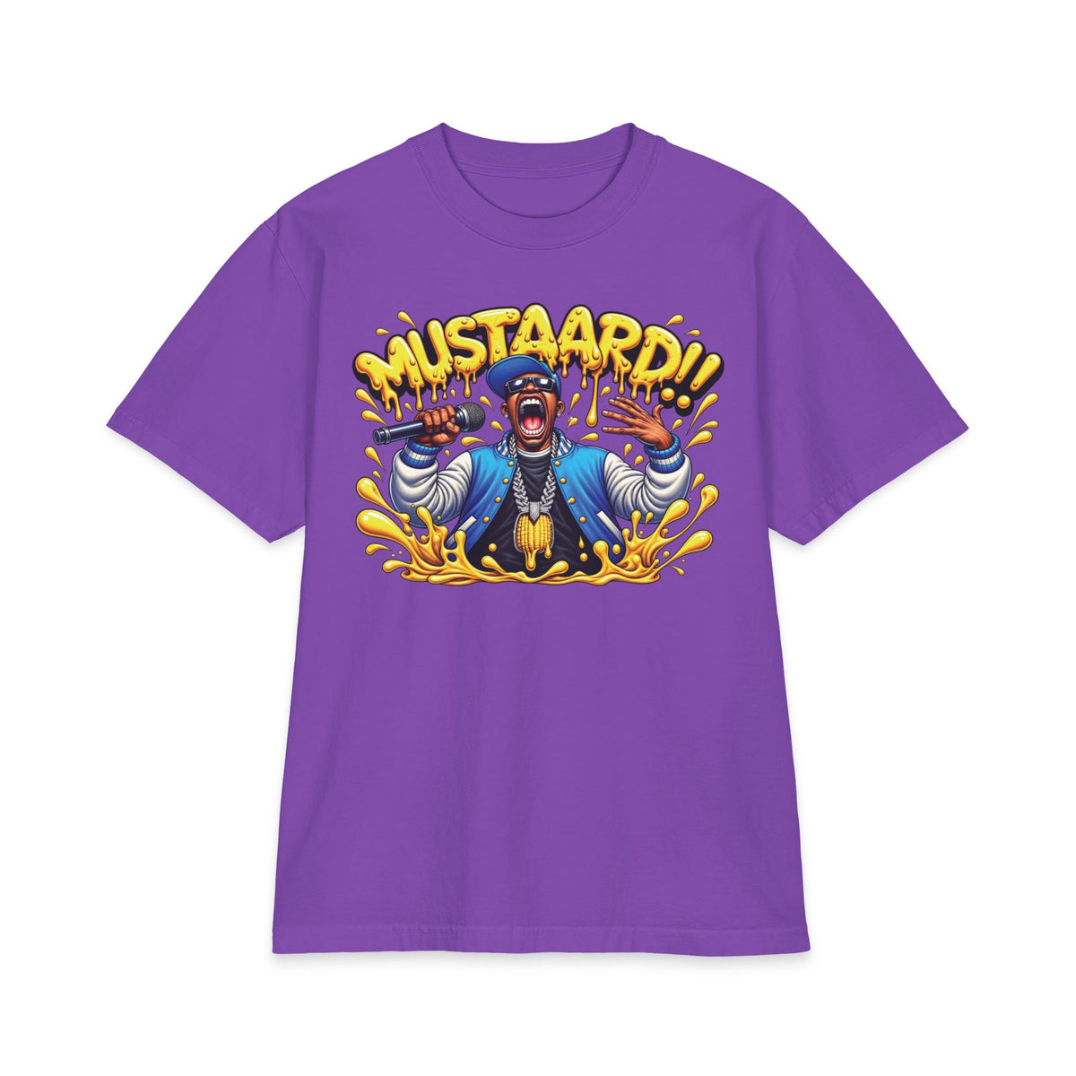 Mustaard!! mascot graphic T-Shirt | cartoon chef, mustard splash
