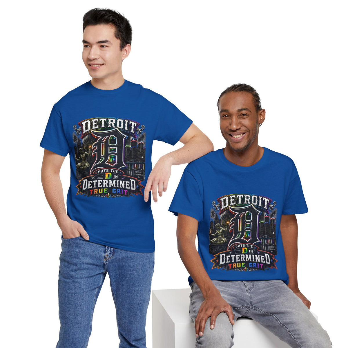 Detroit D Skyline Determined True Grit T-Shirt | City Pride Tee