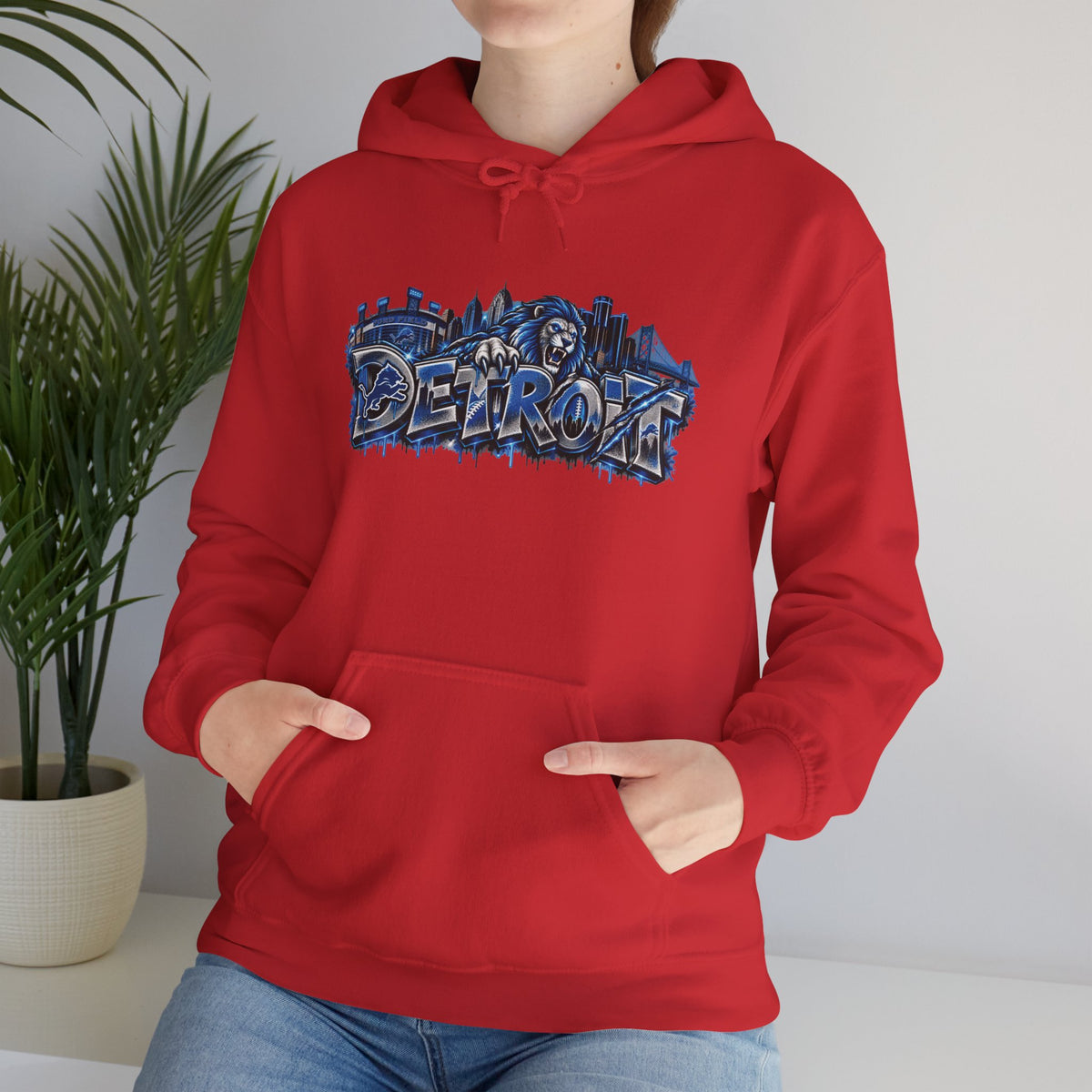 Detroit Graffiti Style Hoodie | City Skyline Street Art Pullover