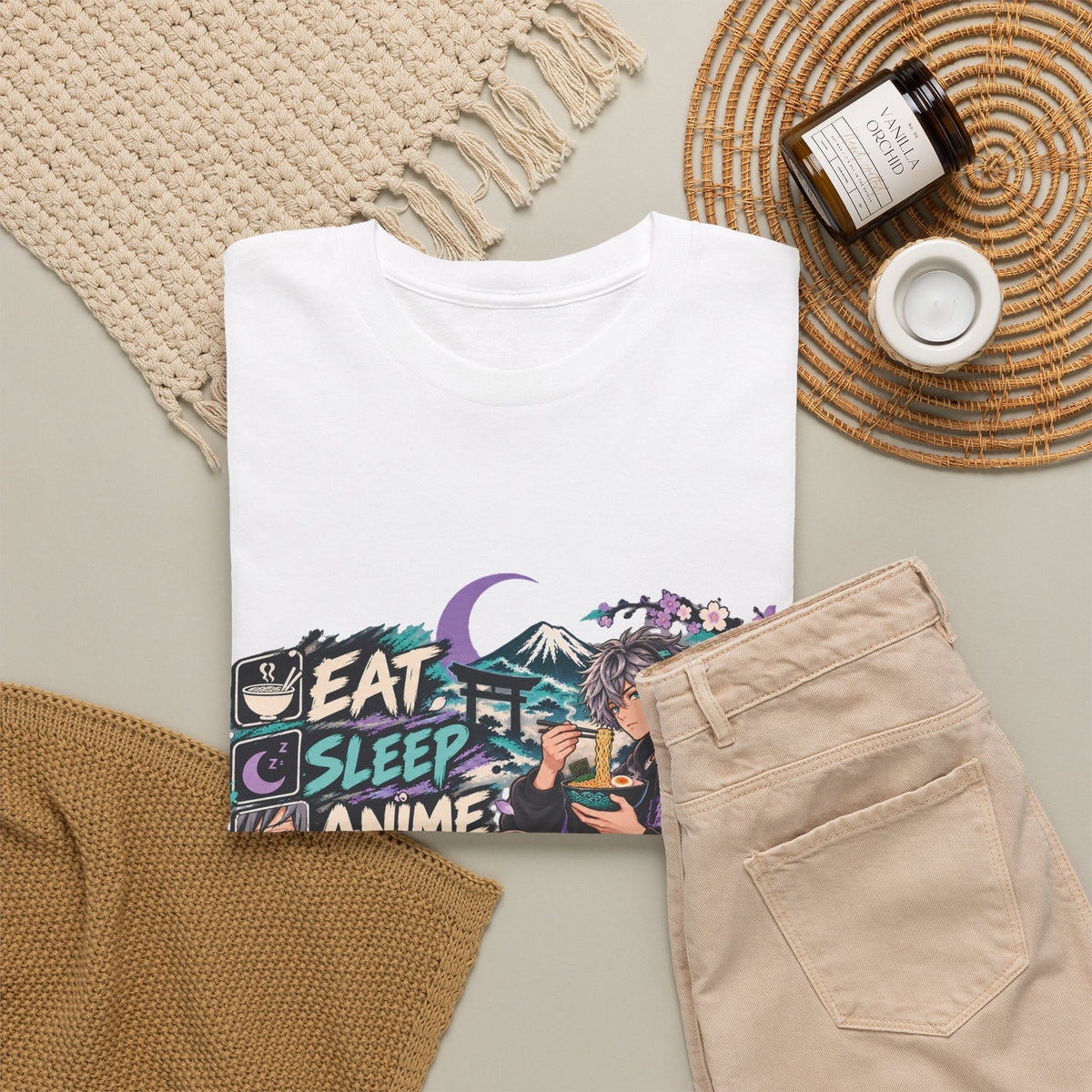 Eat Sleep Anime Gaming Repeat Video Game Graphic T-Shirt