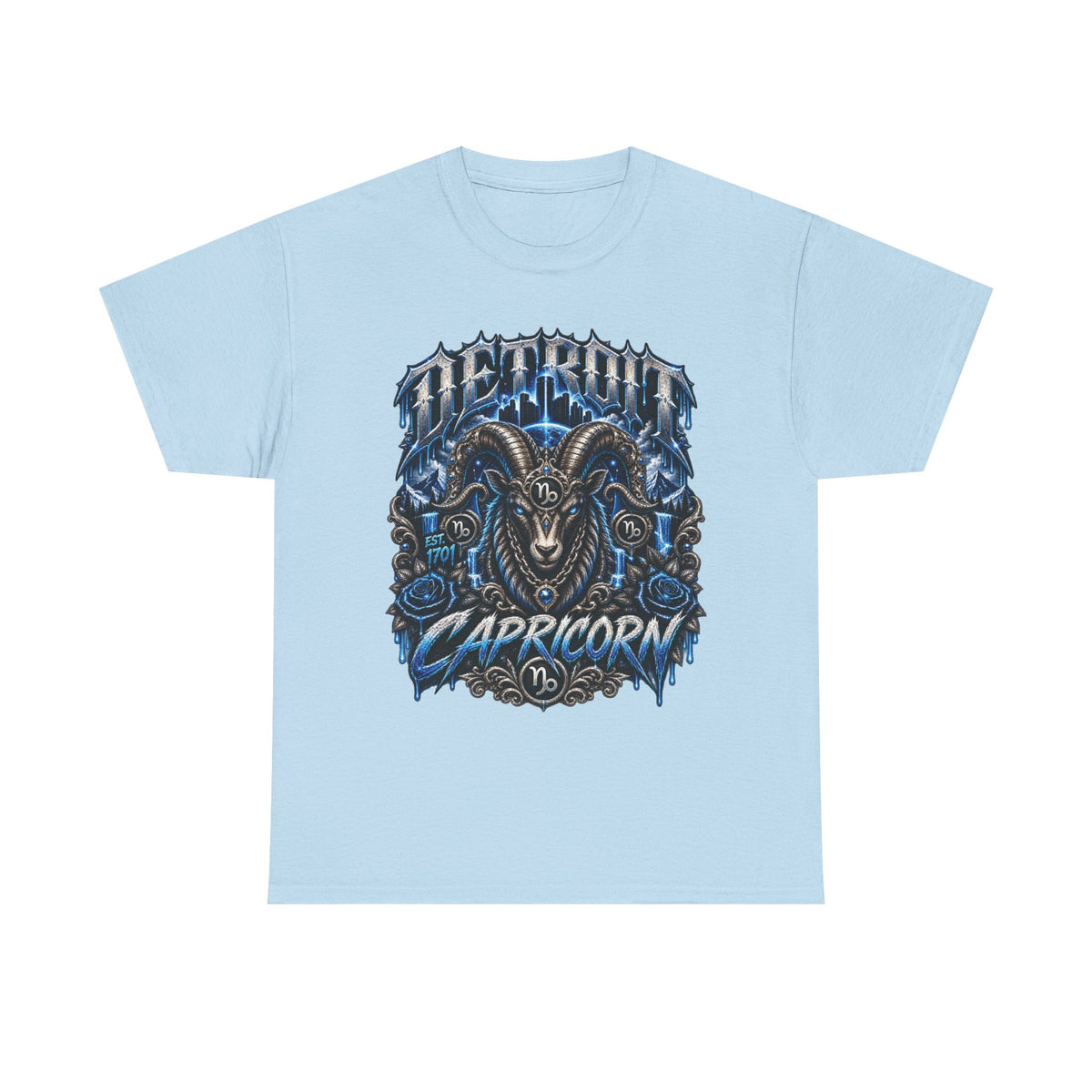 Capricorn Goat Graphic Tee | Zodiac Detroit Illustration T-Shirt