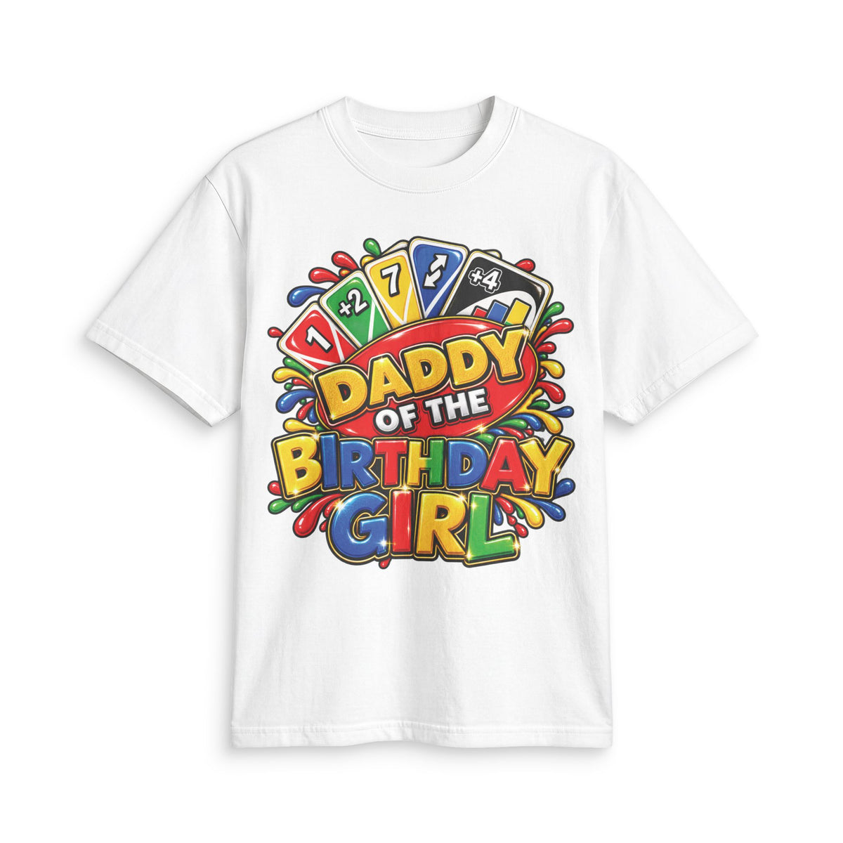 Daddy of the Birthday Girl T-Shirt | Colorful Birthday Dad Tee