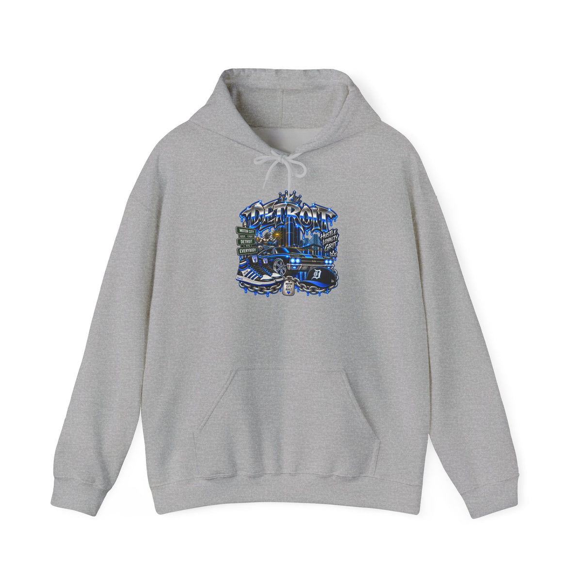 Detroit Cityscape collage Hoodie | 313 skyline graphic sweatshirt