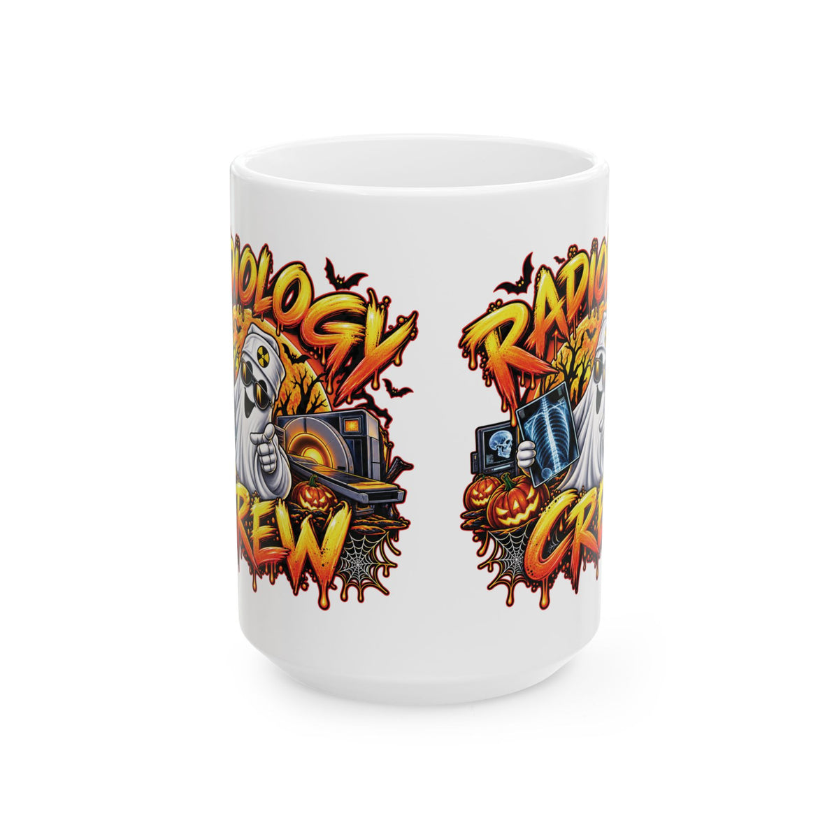 Radiology Crew skull DJ pumpkin Halloween Mug | Ceramic coffee cup