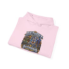 Detroit skyline determined slogan Hoodie | Motor City vintage style