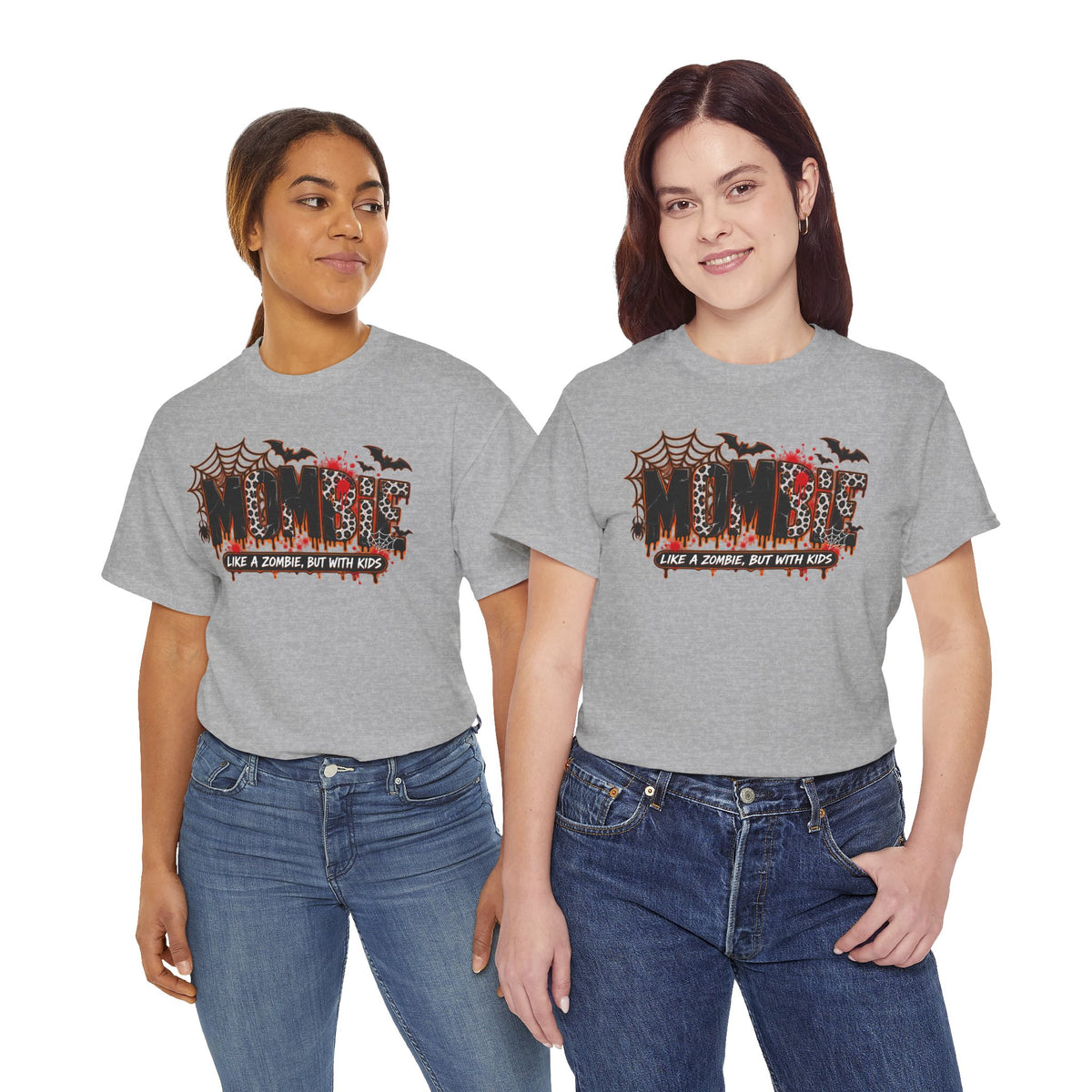 Mombie Mom T-Shirt | Halloween mom tee, spooky bats and cobwebs