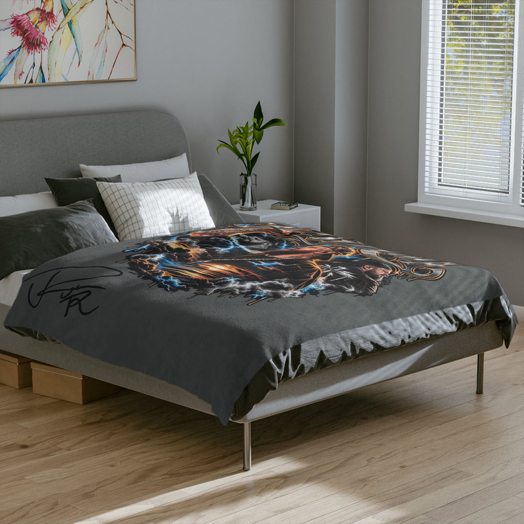 Roll Jelly concert portrait Velveteen blanket | musician tour artwork