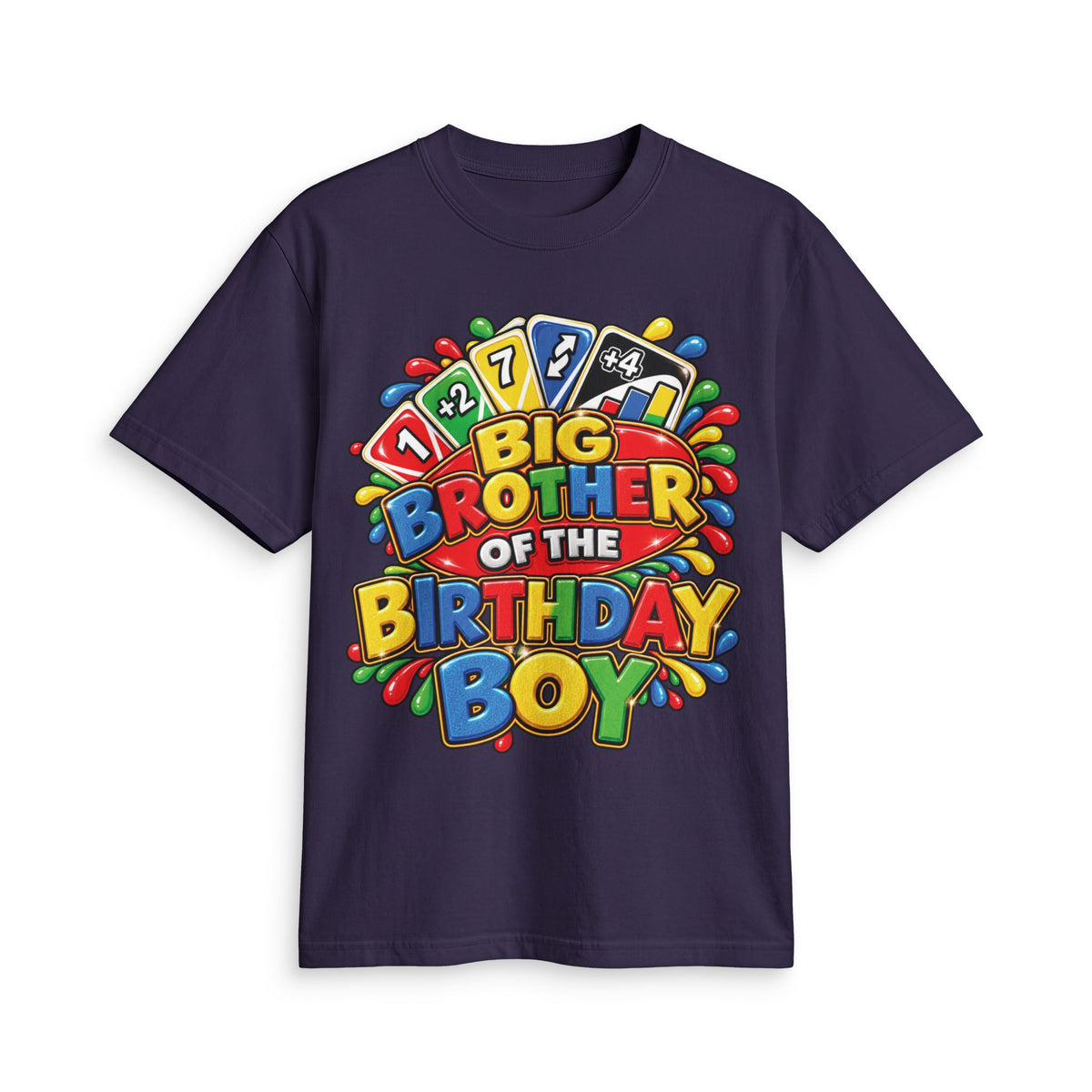 Big Brother of the Birthday Boy T-Shirt | Colorful Game Card Party Design