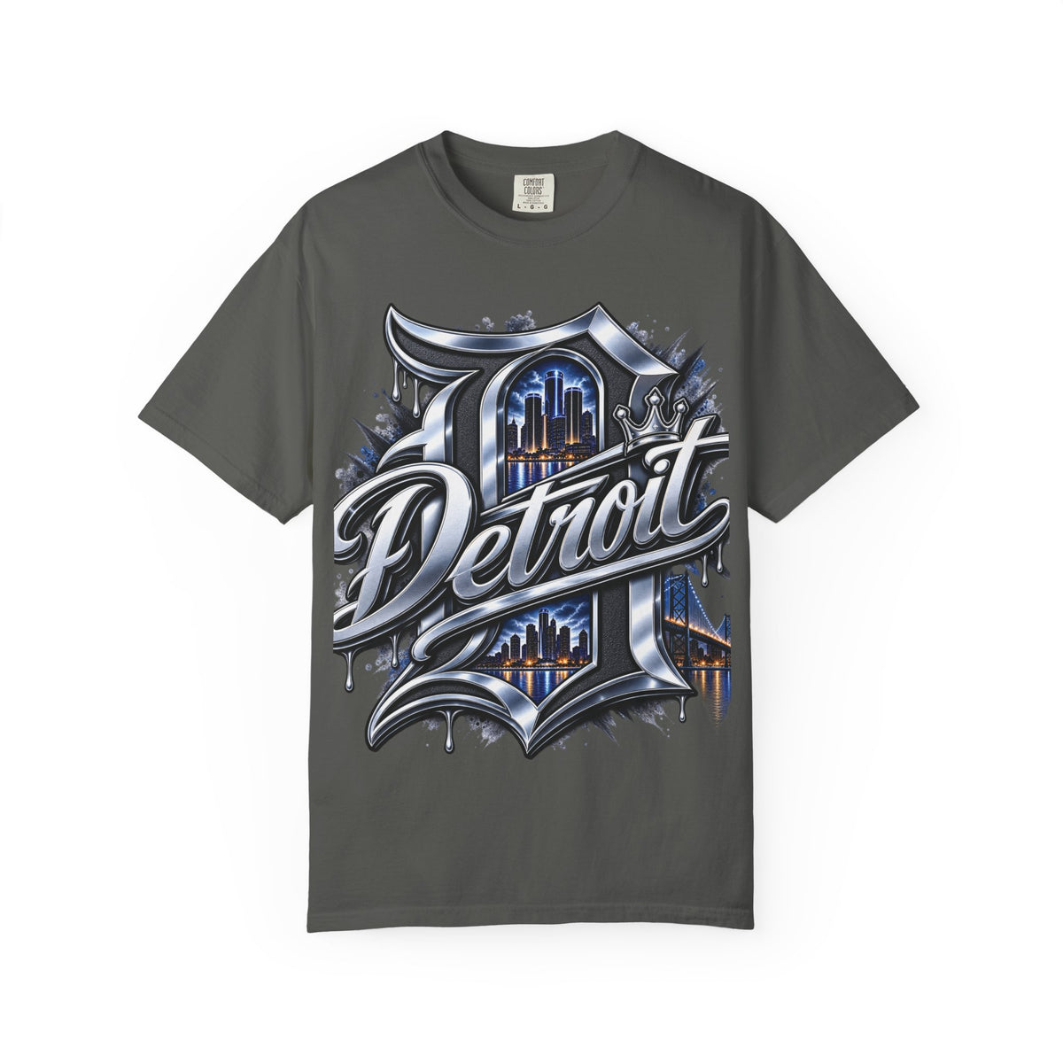 Detroit Script Skyline T-shirt | Cityscape Lettering Tee